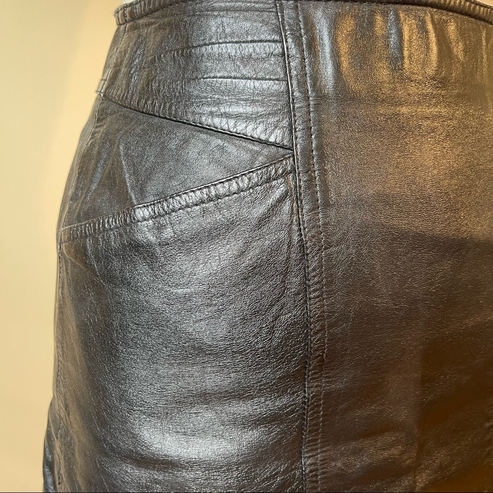 VINTAGE | Leather pencil skirt | size 8 - Picture 2 of 6
